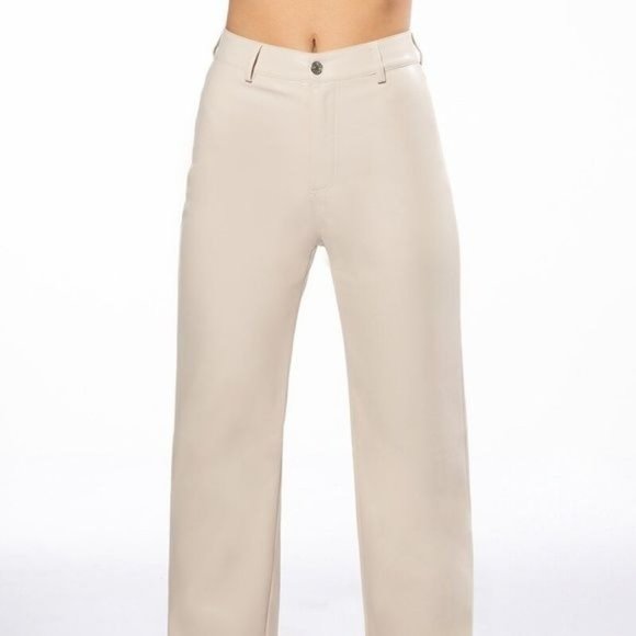 Miz Ivory Coast: Boot Cut Vegan Leather High Rise Stretch Pant 9 11 - Picture 4 of 9